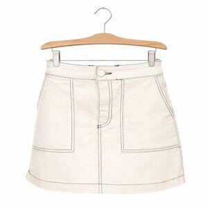 ZARA | TRF Cream White Denim Mini Skirt - XS